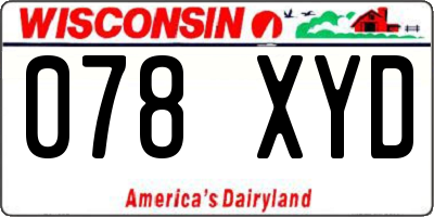WI license plate 078XYD