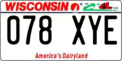 WI license plate 078XYE