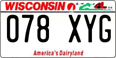 WI license plate 078XYG