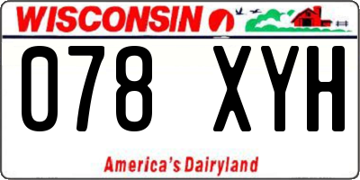 WI license plate 078XYH