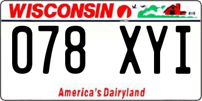 WI license plate 078XYI