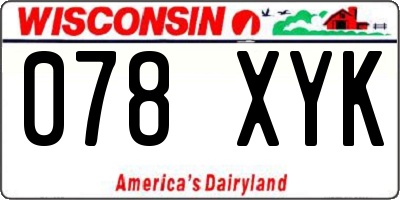 WI license plate 078XYK