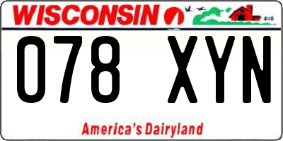 WI license plate 078XYN