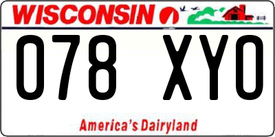 WI license plate 078XYO