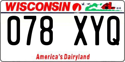 WI license plate 078XYQ