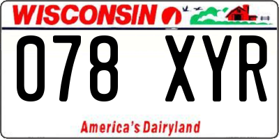 WI license plate 078XYR