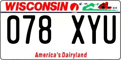 WI license plate 078XYU