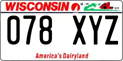 WI license plate 078XYZ