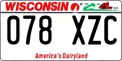 WI license plate 078XZC