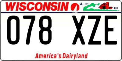 WI license plate 078XZE