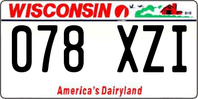 WI license plate 078XZI