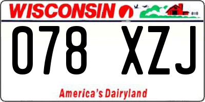 WI license plate 078XZJ