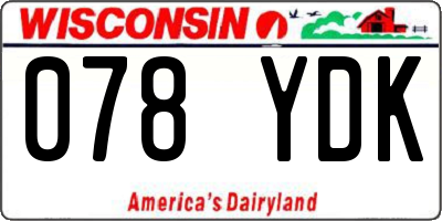 WI license plate 078YDK