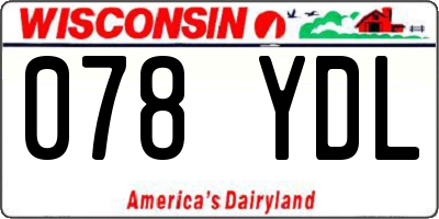 WI license plate 078YDL