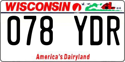 WI license plate 078YDR