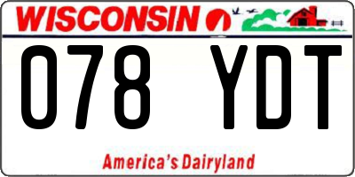 WI license plate 078YDT