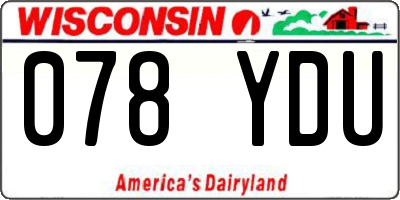 WI license plate 078YDU