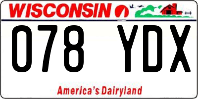 WI license plate 078YDX