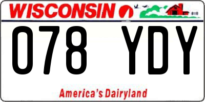 WI license plate 078YDY