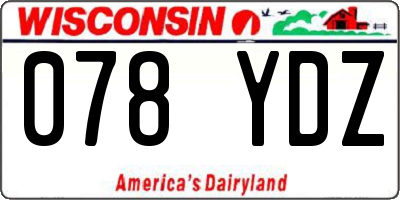 WI license plate 078YDZ