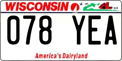 WI license plate 078YEA