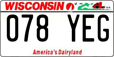 WI license plate 078YEG