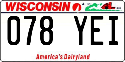 WI license plate 078YEI