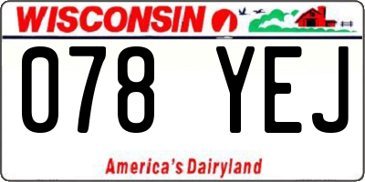 WI license plate 078YEJ