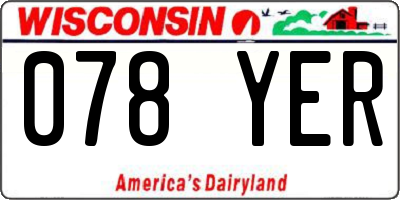 WI license plate 078YER