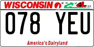 WI license plate 078YEU