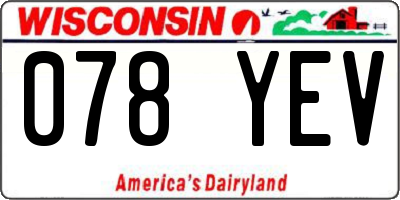WI license plate 078YEV