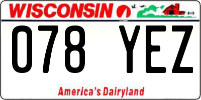 WI license plate 078YEZ