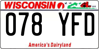 WI license plate 078YFD