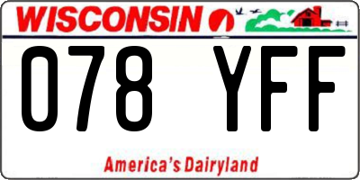 WI license plate 078YFF