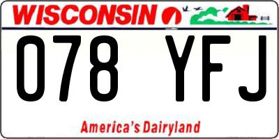 WI license plate 078YFJ