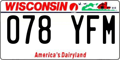 WI license plate 078YFM