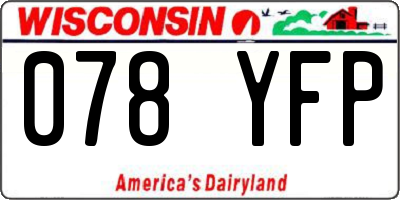 WI license plate 078YFP