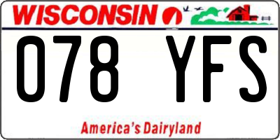WI license plate 078YFS