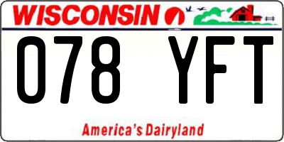 WI license plate 078YFT