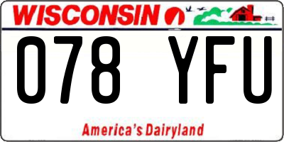 WI license plate 078YFU