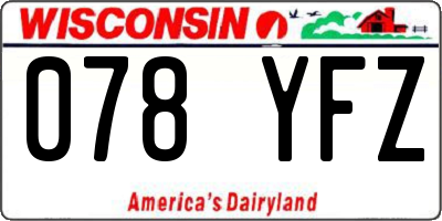 WI license plate 078YFZ