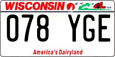 WI license plate 078YGE