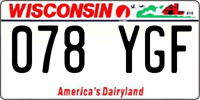 WI license plate 078YGF