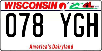 WI license plate 078YGH