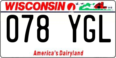 WI license plate 078YGL