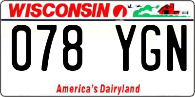 WI license plate 078YGN