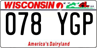WI license plate 078YGP