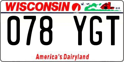 WI license plate 078YGT