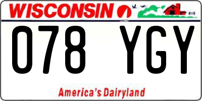 WI license plate 078YGY