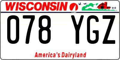 WI license plate 078YGZ